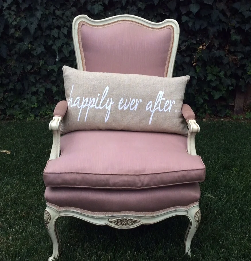 "HAPPILY-EVER-AFTER" BURLAP ACCENT PILLOW