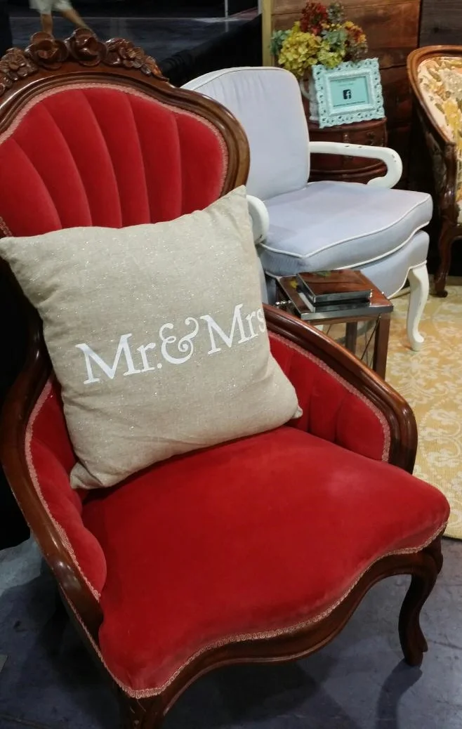 "Mr." & "Mrs." BURLAP ACCENT PILLOW