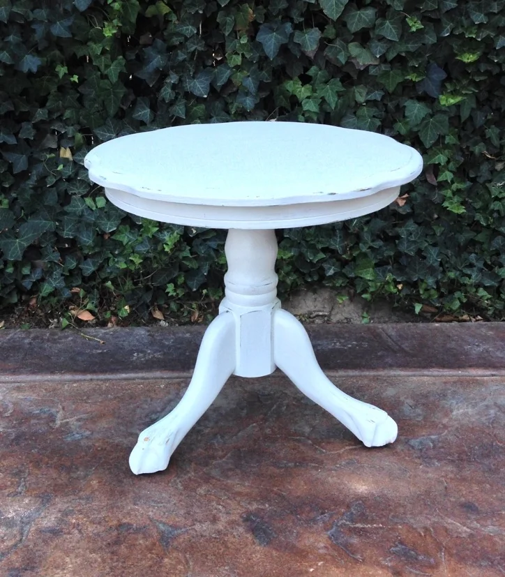 CLAW FOOT ANTIQUE WHITE TABLE (2 AVAILABLE)