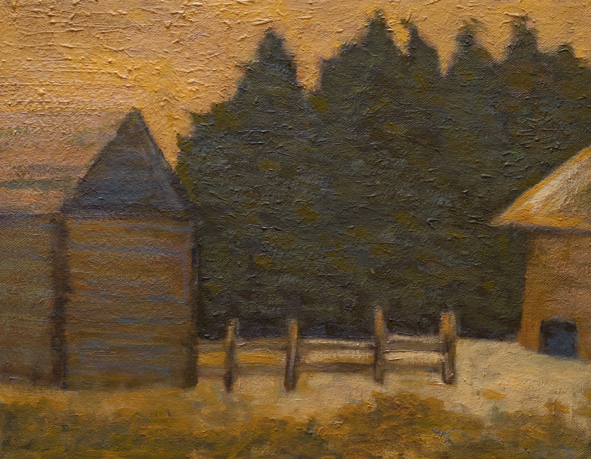 "Old Corral at Evening"