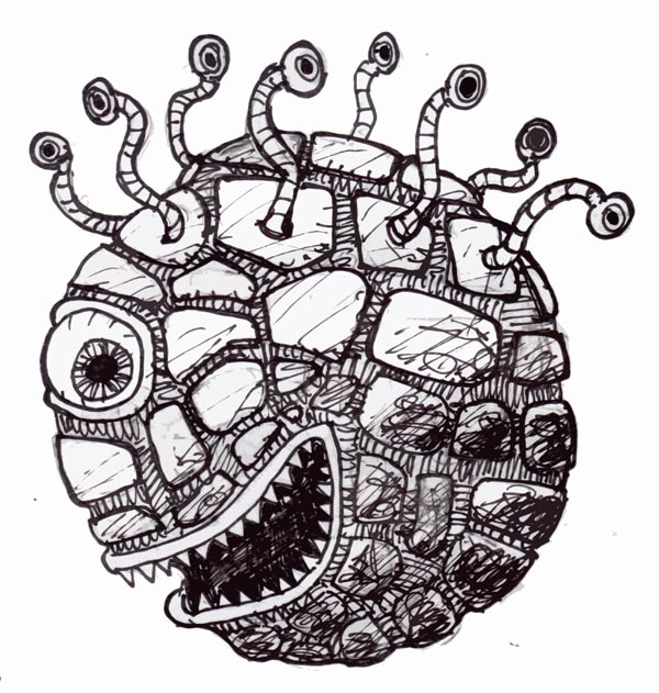 "The beholder (eye tyrant, sphere of many eyes) is most frequently found underground, although it infrequently will alir in deslate wildnernesses." -AD&D Monster Manual