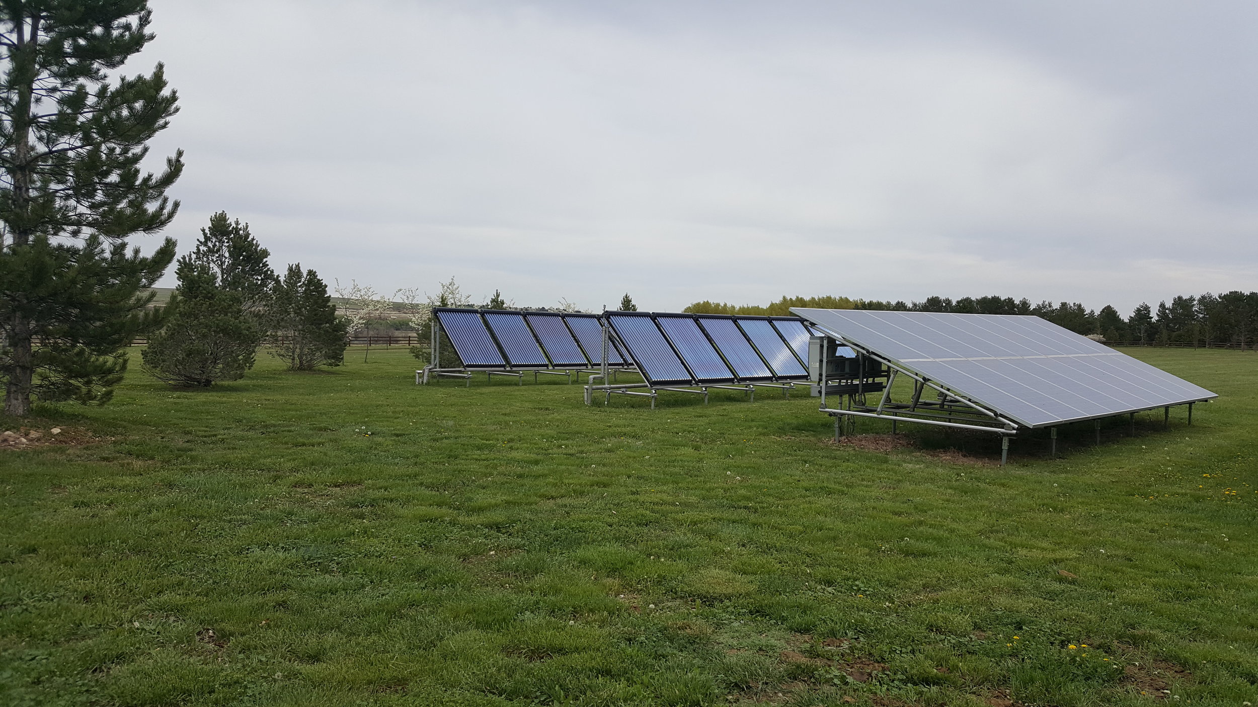 Ground mounted solar thermal system in Boulder, Colorado