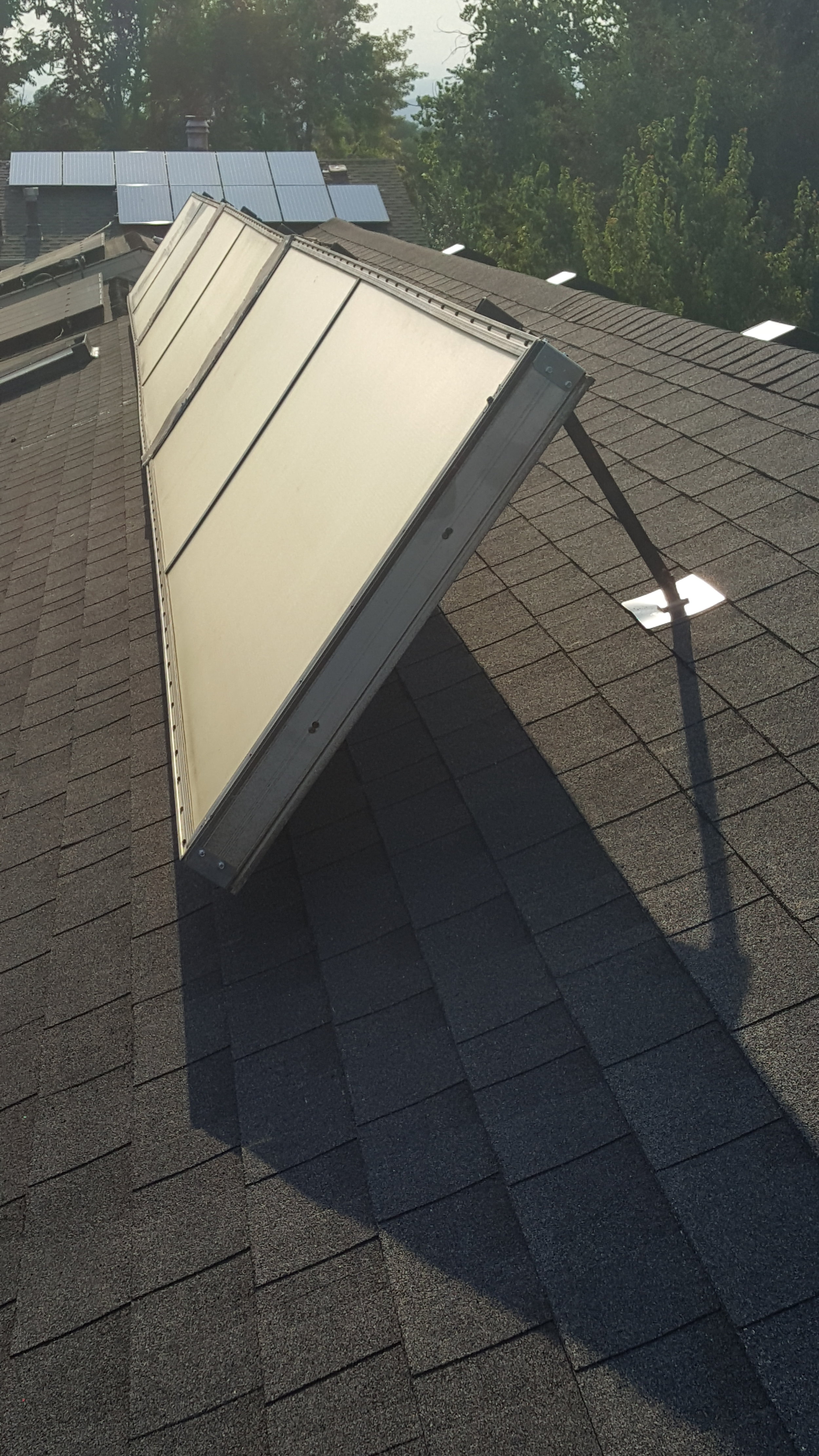 Horizontal solar thermal panels in Lafayette, Colorado