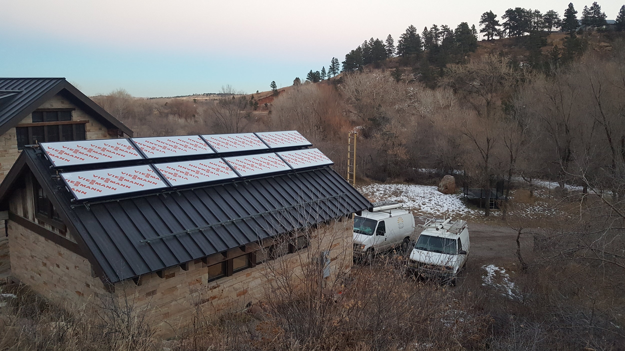 Viessmann solar thermal panels installed in Eldorado Springs, Colorado