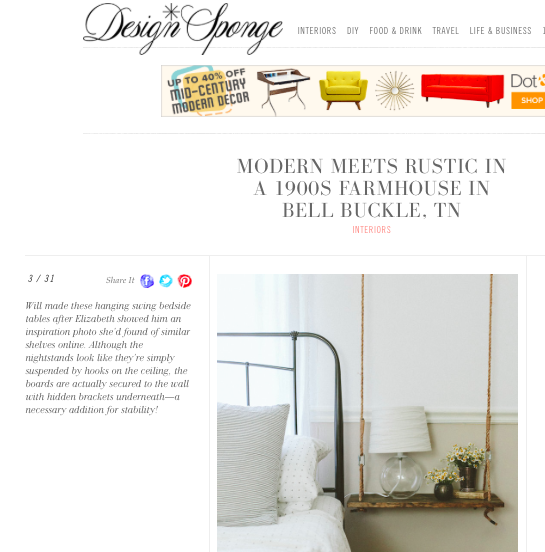 Floating Swing Side Table Elizabeth Ulrich Design