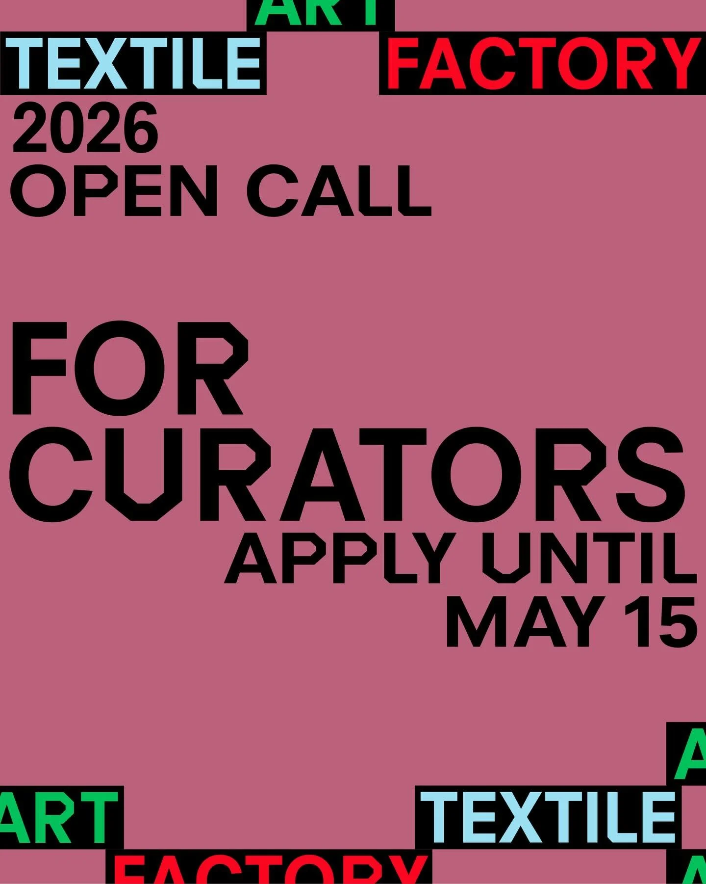 As the first cycle of the residency is currently underway, we are excited to announce the second open call for Italian-speaking curators under 36 for TEXTILE ART FACTORY, offering a six-month residency in Prato from 5 October 2026 to 5 April 2027.

I