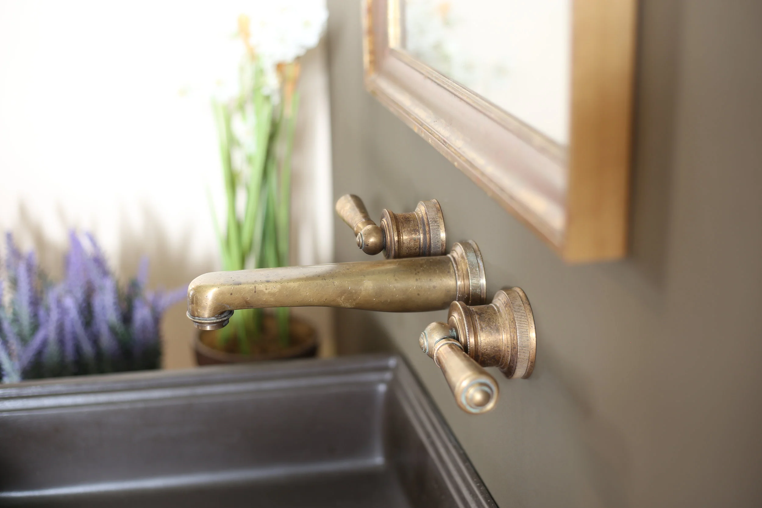 Antique brass faucet