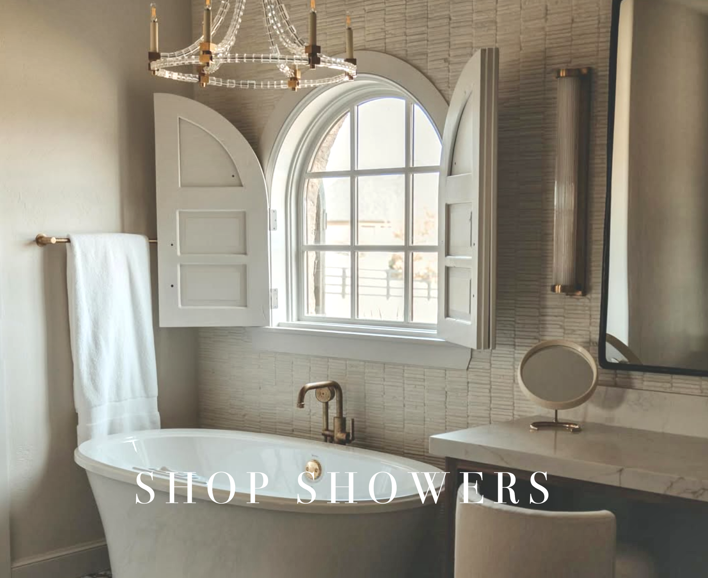 Luxury handcrafted shower systems and aged brass tub fillers
