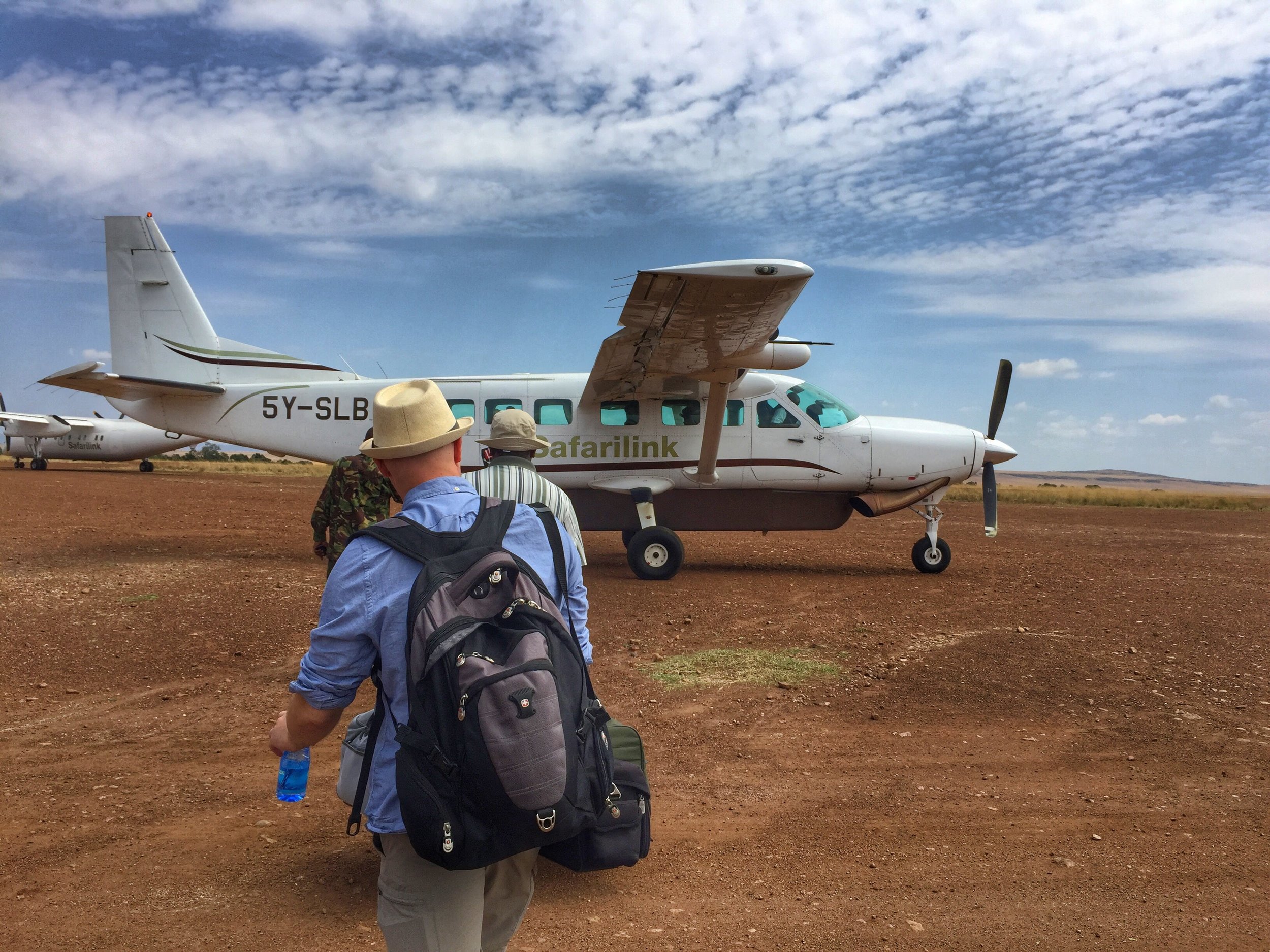 Loading up in our private safari plane