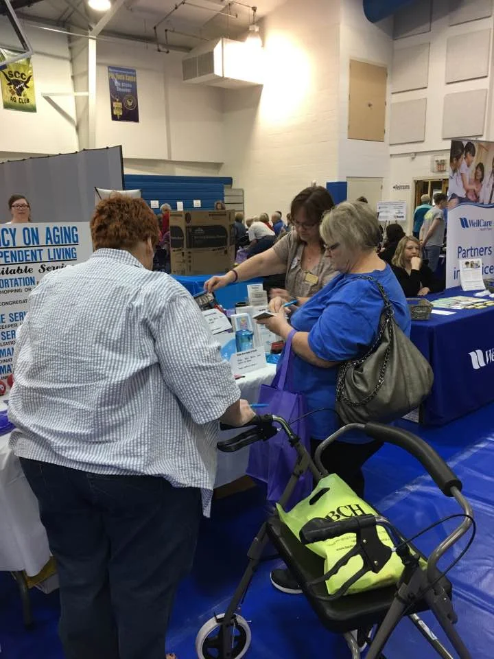 Kellie Wiers providing information at the Beatrice Health Fair 2017.