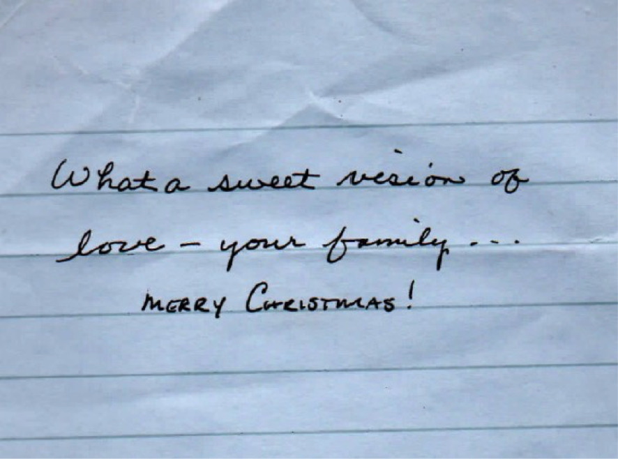 "What a sweet version of love - your family...Merry Christmas!"
