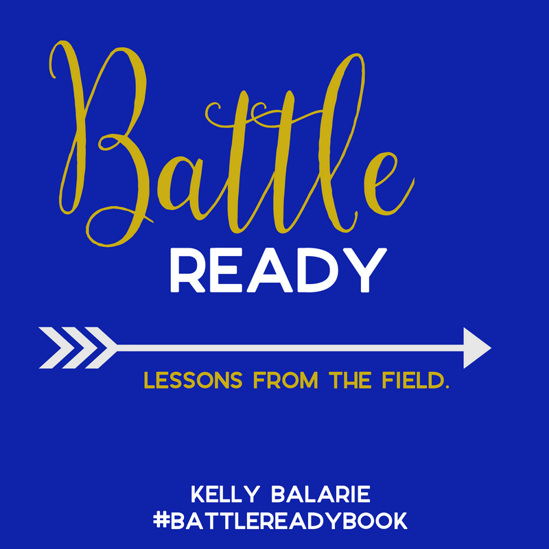 (I am so excited to share today's guest post from Kelly Balarie, a true cheerleader of the faith! Be sure to also buy her new book, Battle Ready: Lessons From the Field, releasing TOMORROW! I was honored to get a chance to write an endorsement for #BattleReadyBook, and this is what I declare about it: "As I soaked up Battle Ready, I was struck by the everyday practicality of its message, as well as the nuggets of gold wisdom in each chapter. Kelly has a way of vulnerably sharing her own struggles, all while pointing readers to the never-fading truth of Scripture. This book is not just words on a page, it's an invitation to saturate our minds with the wisdom found in God's word. Battle Ready will encourage you to see yourself as God's beloved child, and it will inspire you to live boldly - like a warrior ready to follow Christ wherever He leads. You'll not only want to read this book; you'll want to mark it to death with a highlighter and pen."}