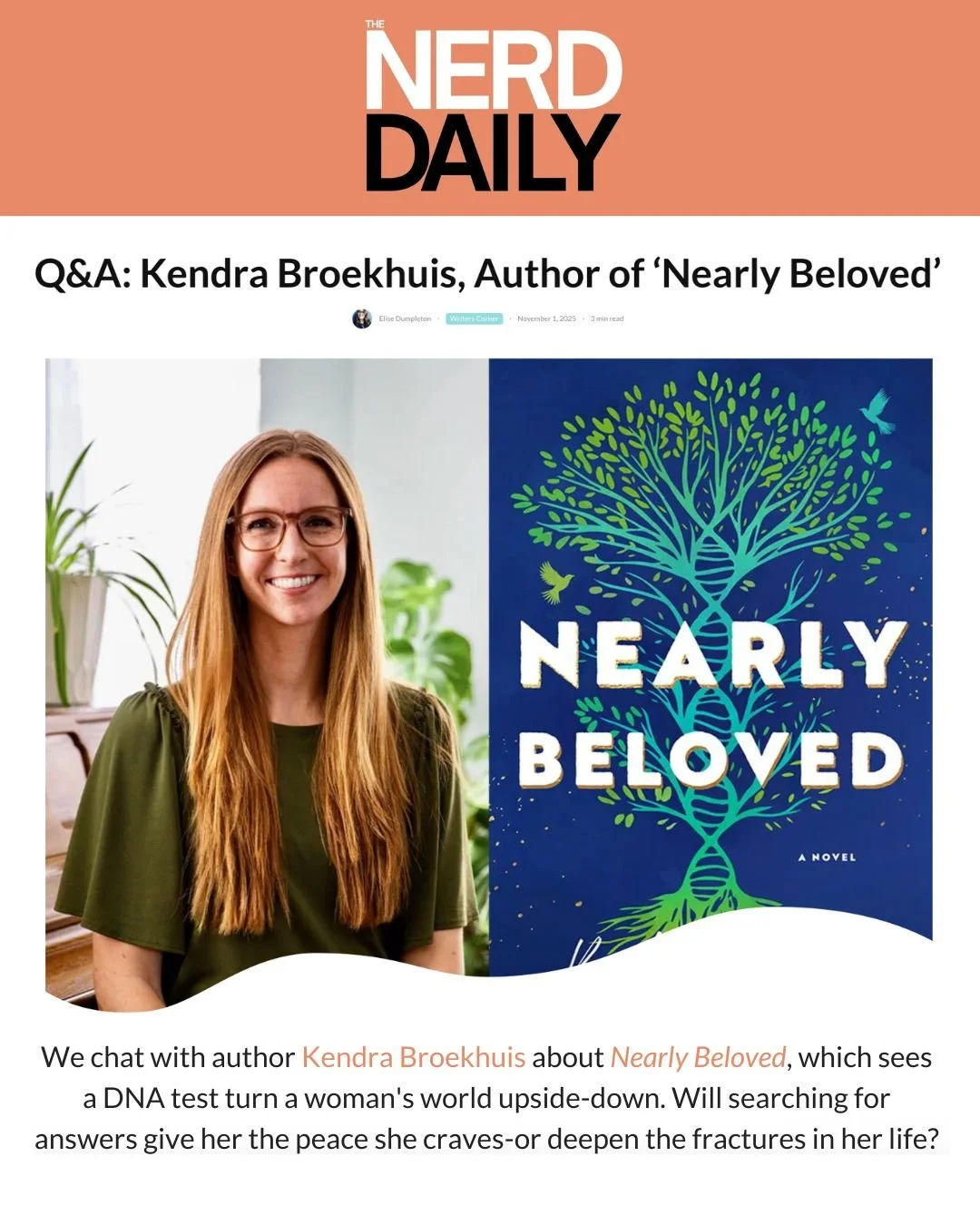 If you enjoy rapid-fire Q&amp;A's that ask questions like &quot;describe your book in 5 words,&quot; check out this fun interview with @thenerdaily . (Link in bio.)