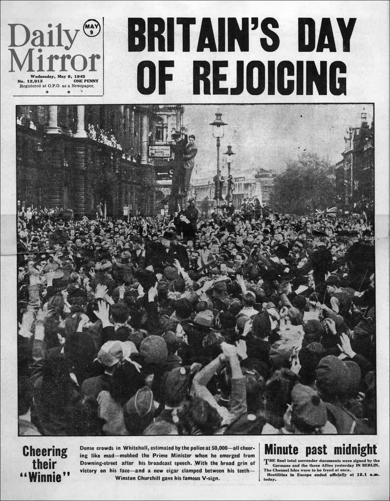 The Daily Mirror adopts its first condensed gothic, 1945.