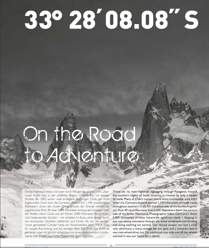   On the Road to Adventure Backline  magazine feature December 2014   