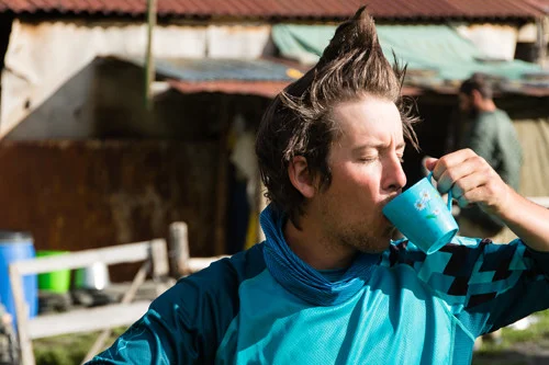   JOEY SCHUSLER  @JOEYSCHUSLER    filmmaker  "Some speculate I carry hairspray, but the hair-spire is really just a side effect of suffer-pedaling for days.”    