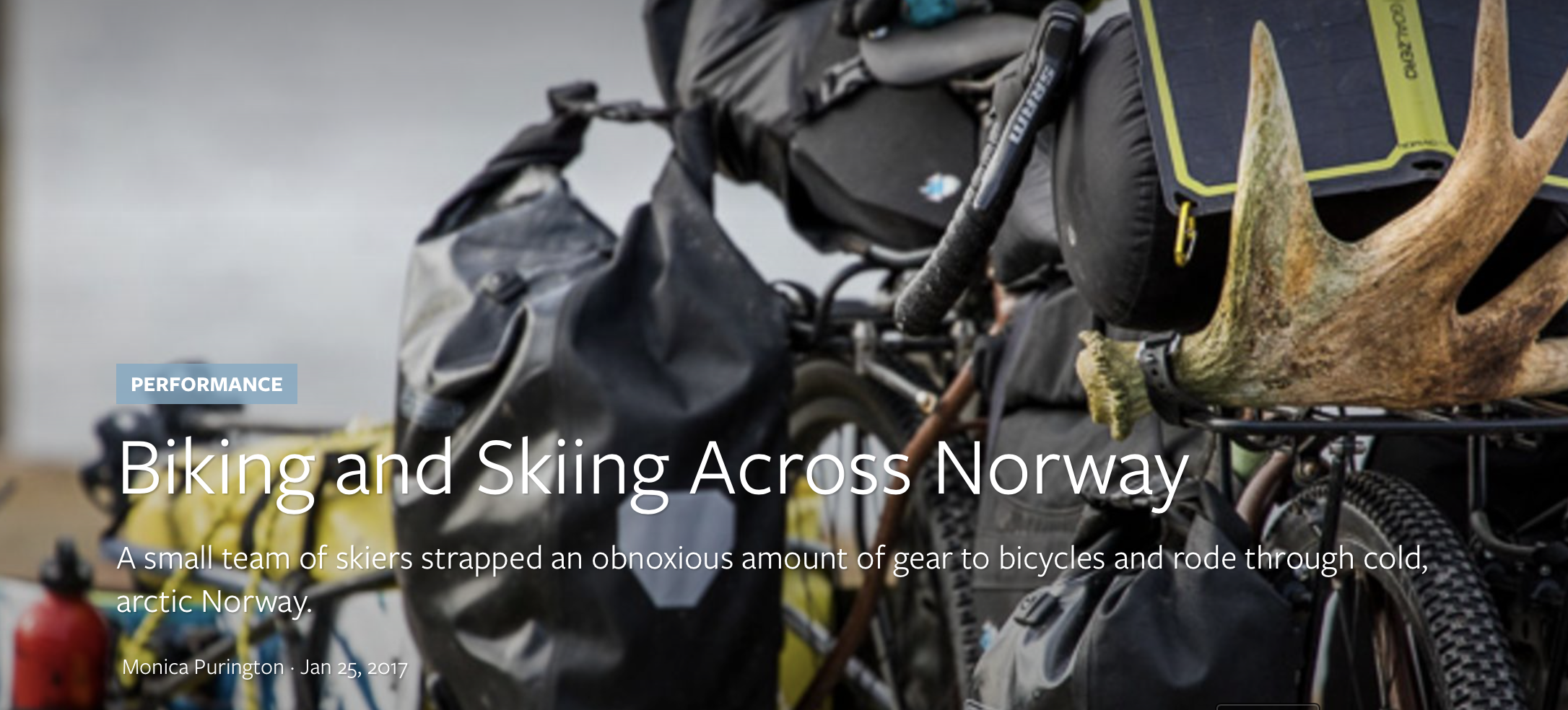   Biking and Skiing Across Norway  Ski Magazine online article 25 Jan. 2017 