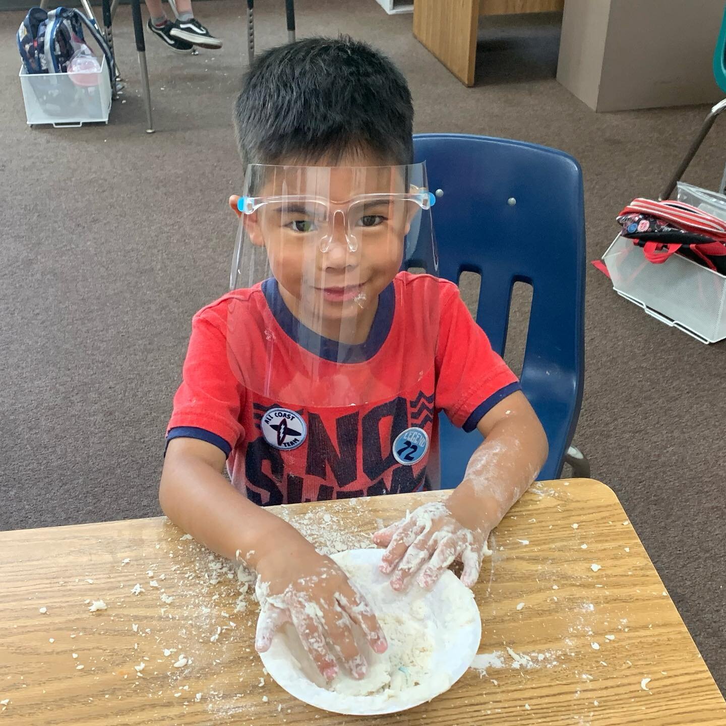 We are making dinosaur fossils! Summer Camp is off to a great start. COVID won&rsquo;t stop our fun! #socialdistancing #summercamp2020 #bestcampever