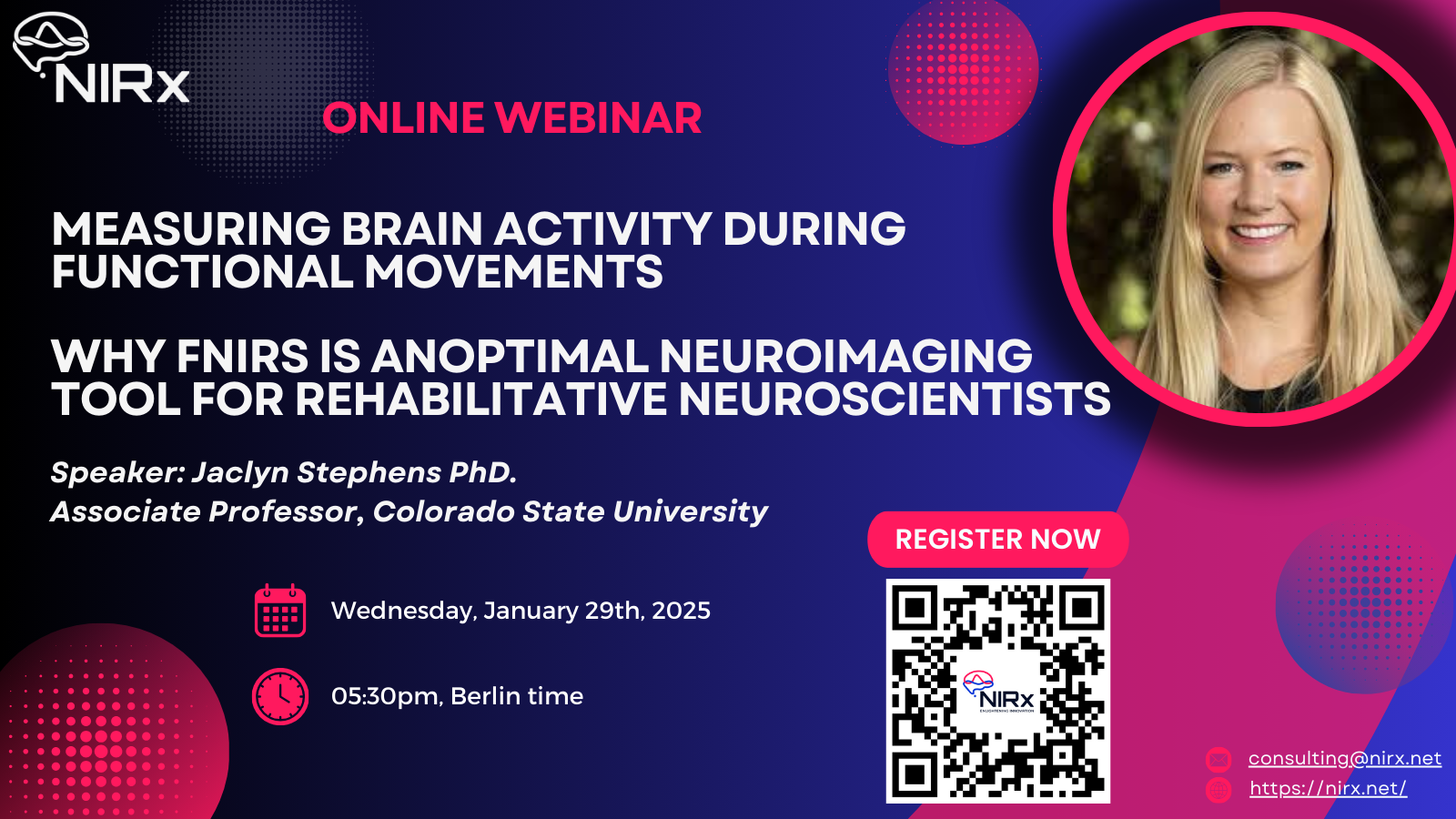 NIRx fNIRS Webinars | NIRS Recording, Experimental Design