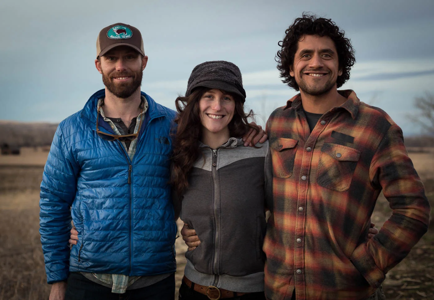 Director Phill Baribeau with Eduardo and Jen at the end of a day of filming.