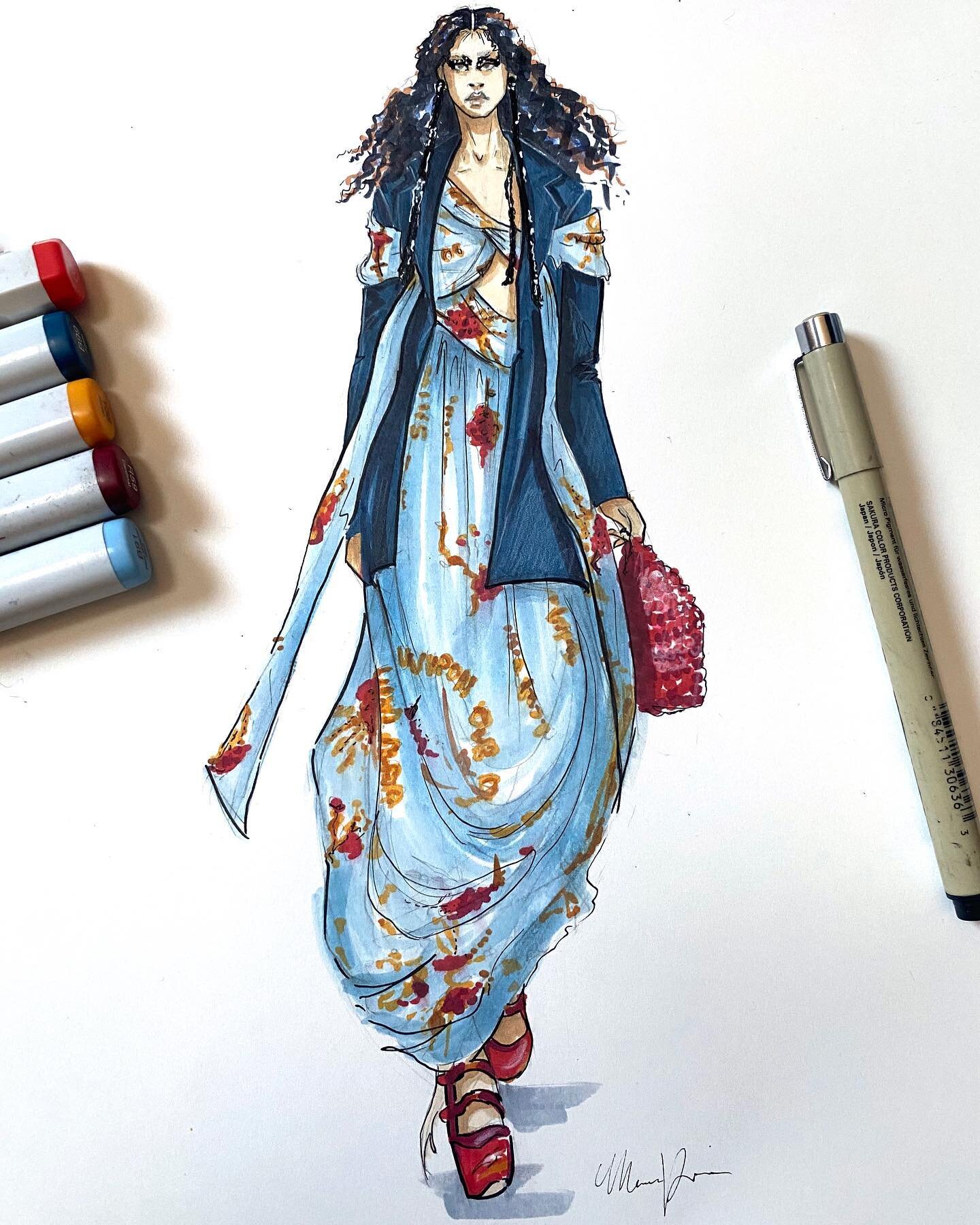We are feeling the positive energies of change in the air today! Are you too?!

Every day is a great day to celebrate our talented community:
This illustration by @kut.zo our Fashion Illustration Instructor is inspired by @simonerocha_ Fall &lsquo;20