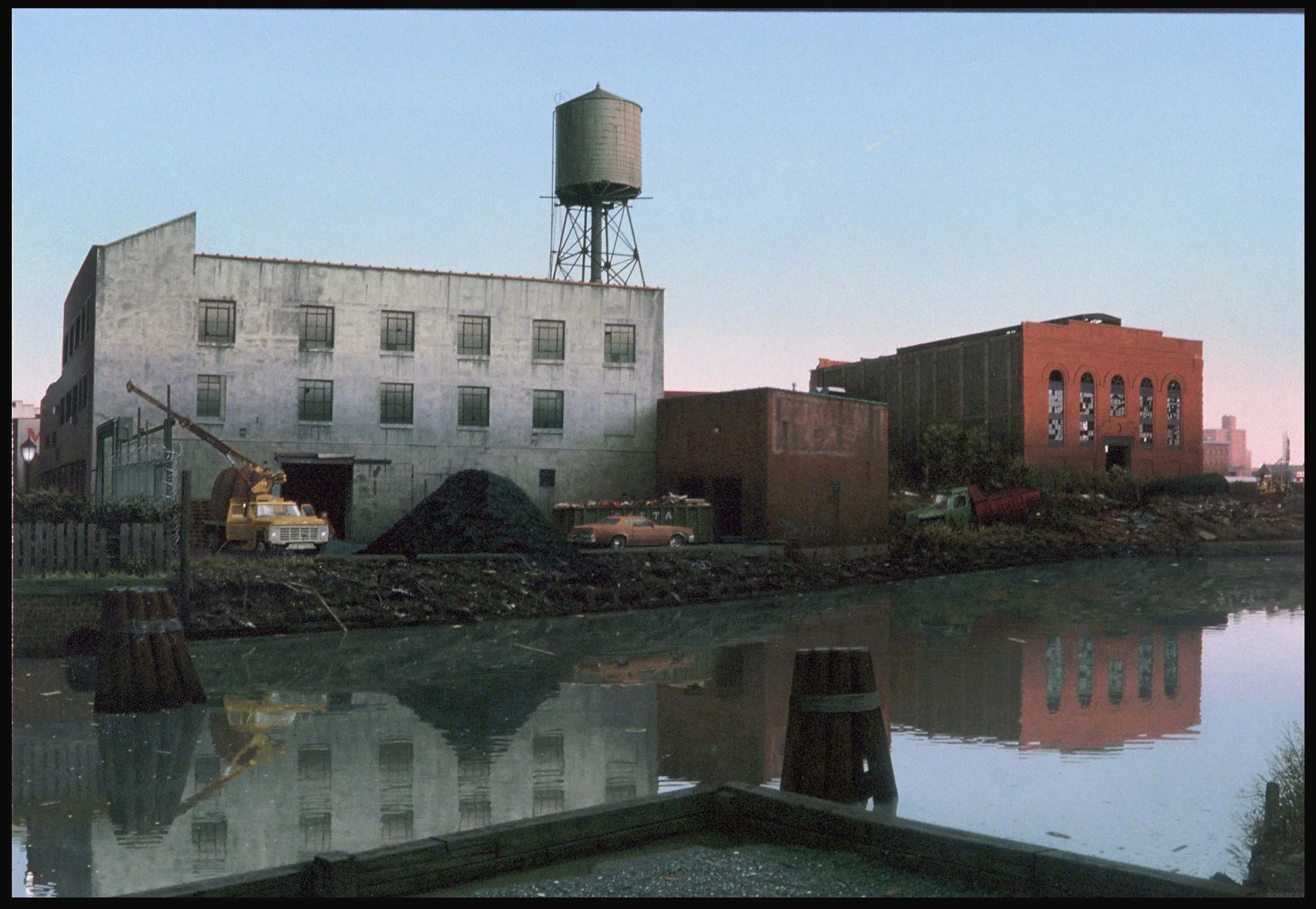 East from the Carroll St Retractile Bridge   1992, 33" x 48"  oil on canvas