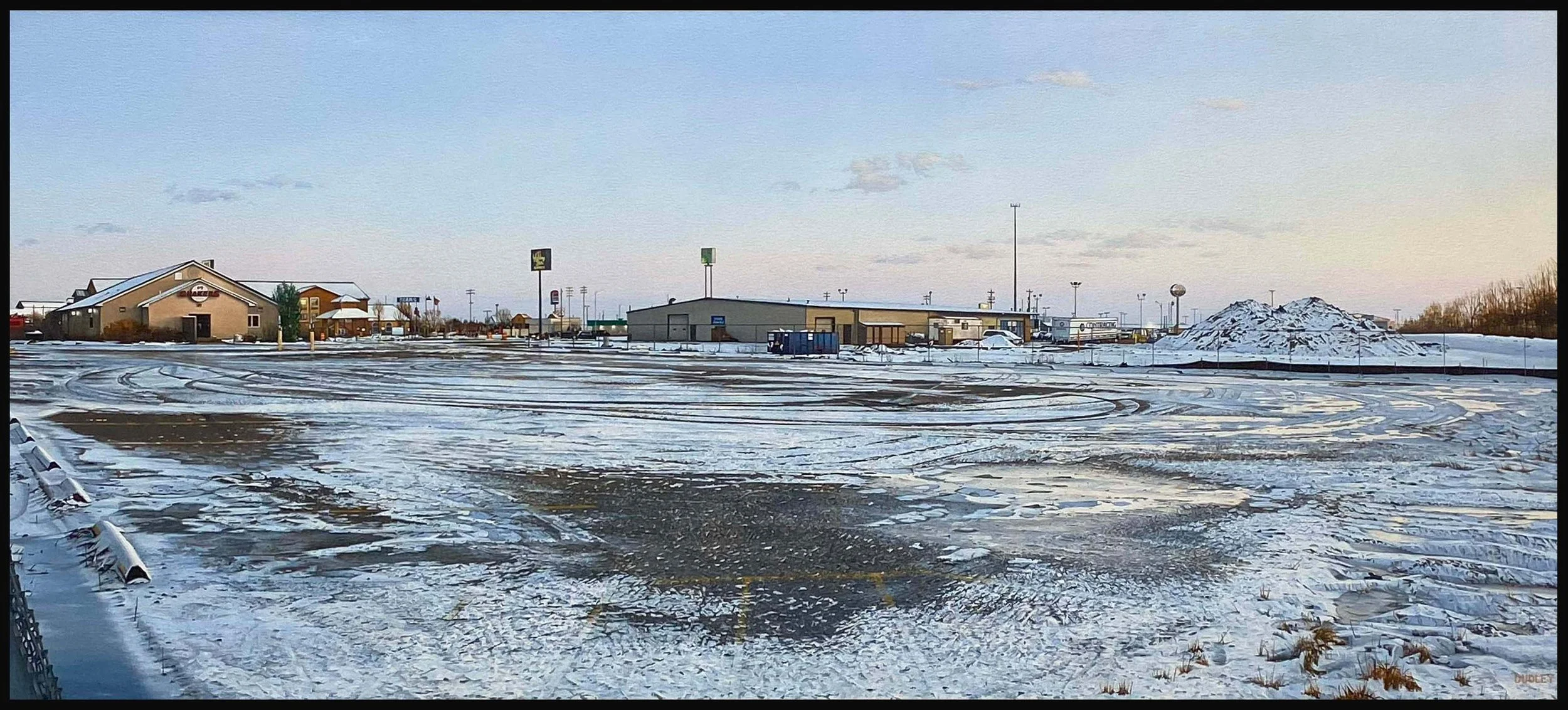 North of the Interstate 2023, 23" x 51" oil on canvas
