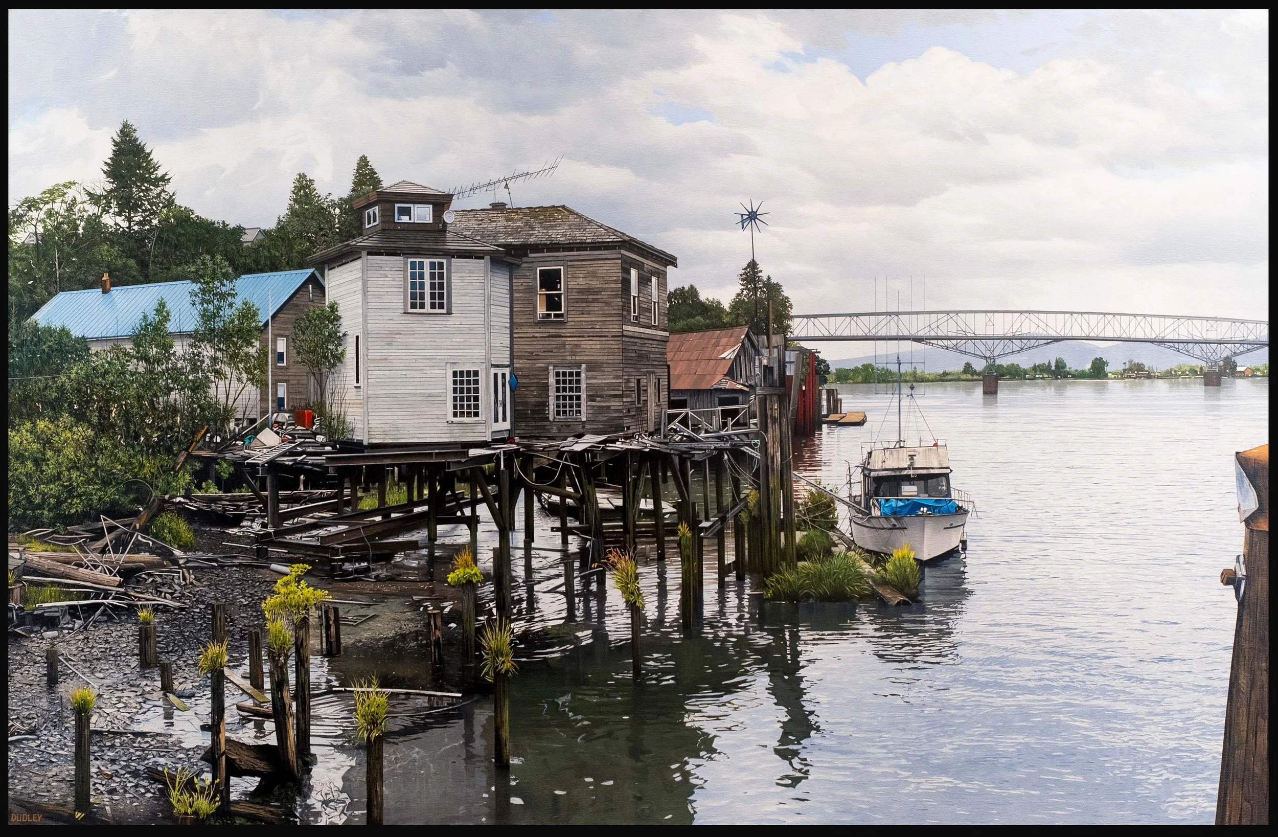 On the Columbia River at Cathlamet 2024, 30" x 46"  oil on canvas