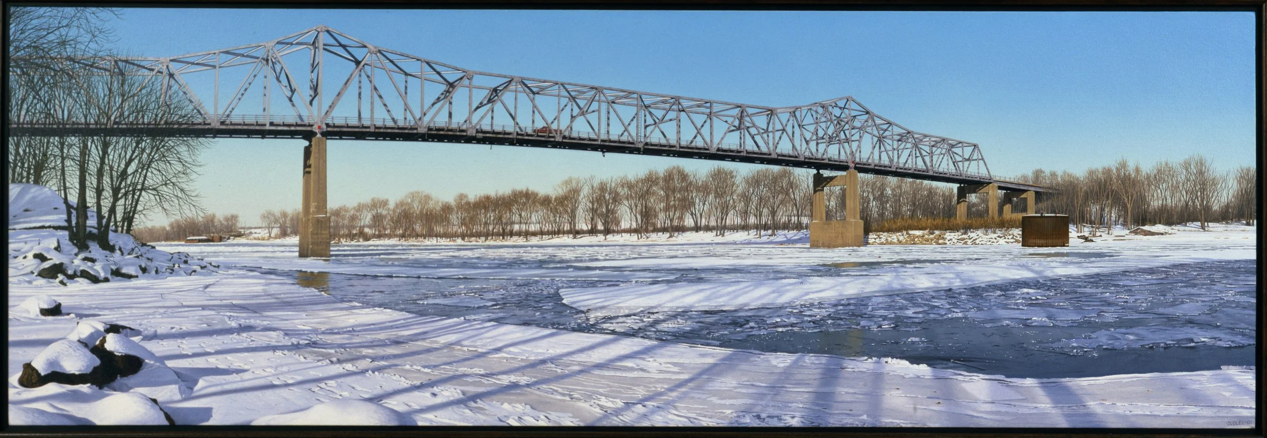 Route 178 Bridge, South of Utica  2001, 18" x 54" oil on canvas