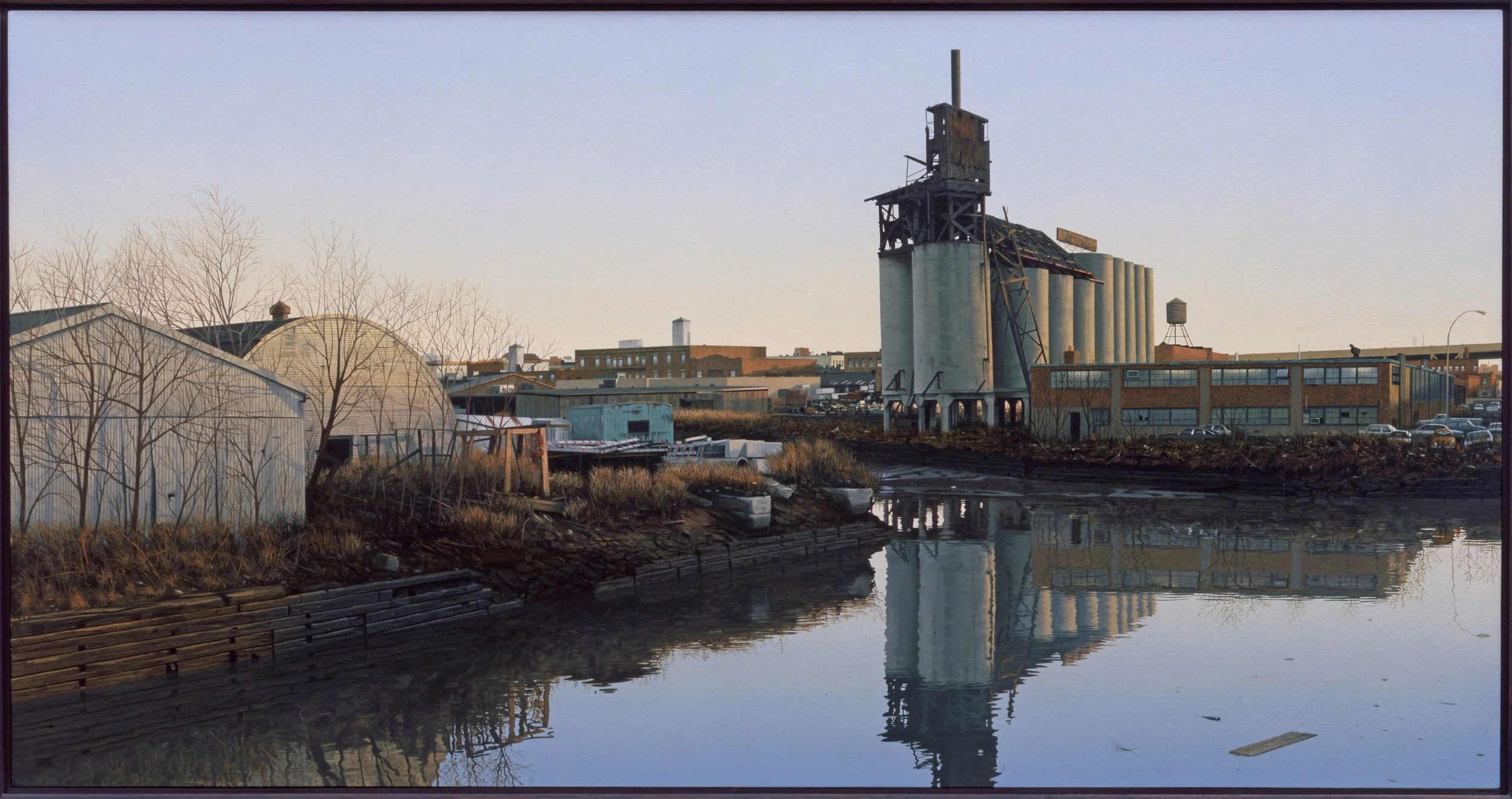 South from 3rd St Bridge 1989, 28.5" x 54" oil on canvas