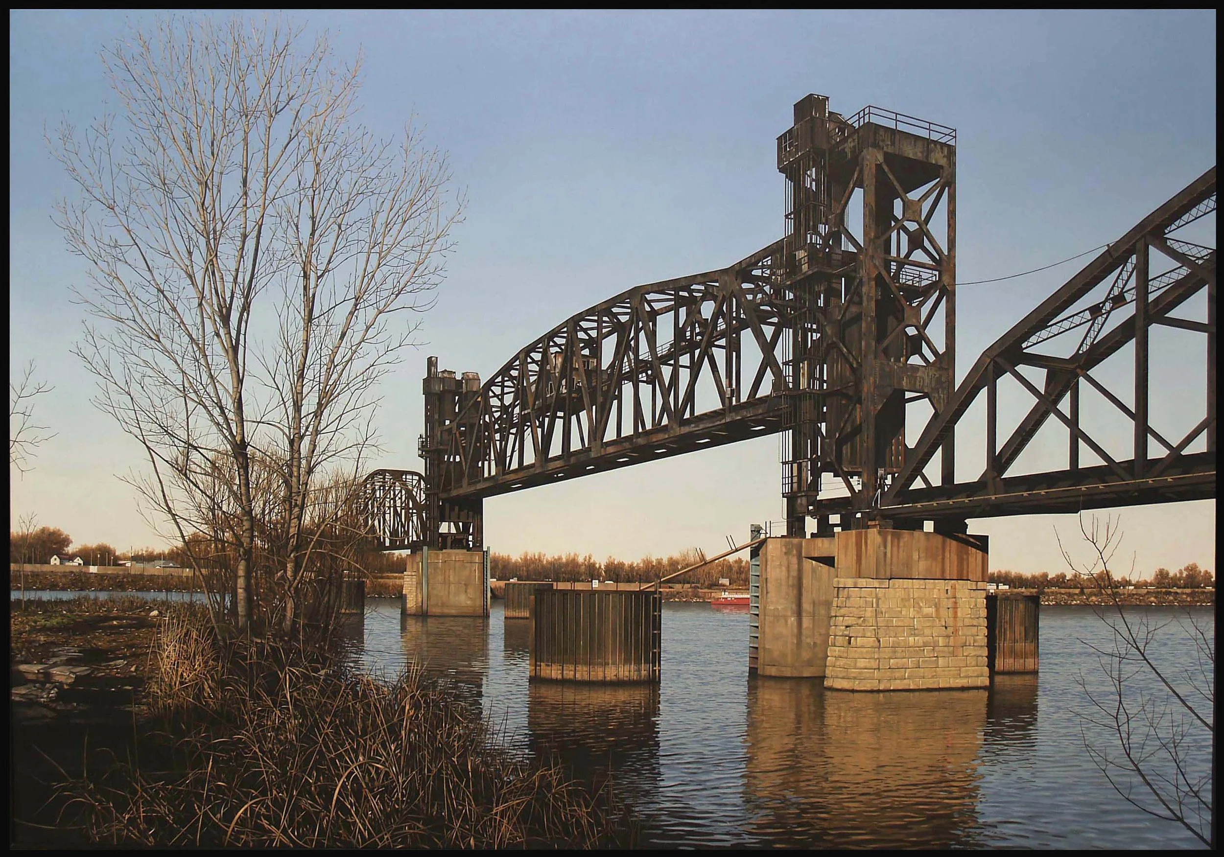 Lift Bridge on the Arkansas River 2009, 55" x 78 1/2" oil on canvas
