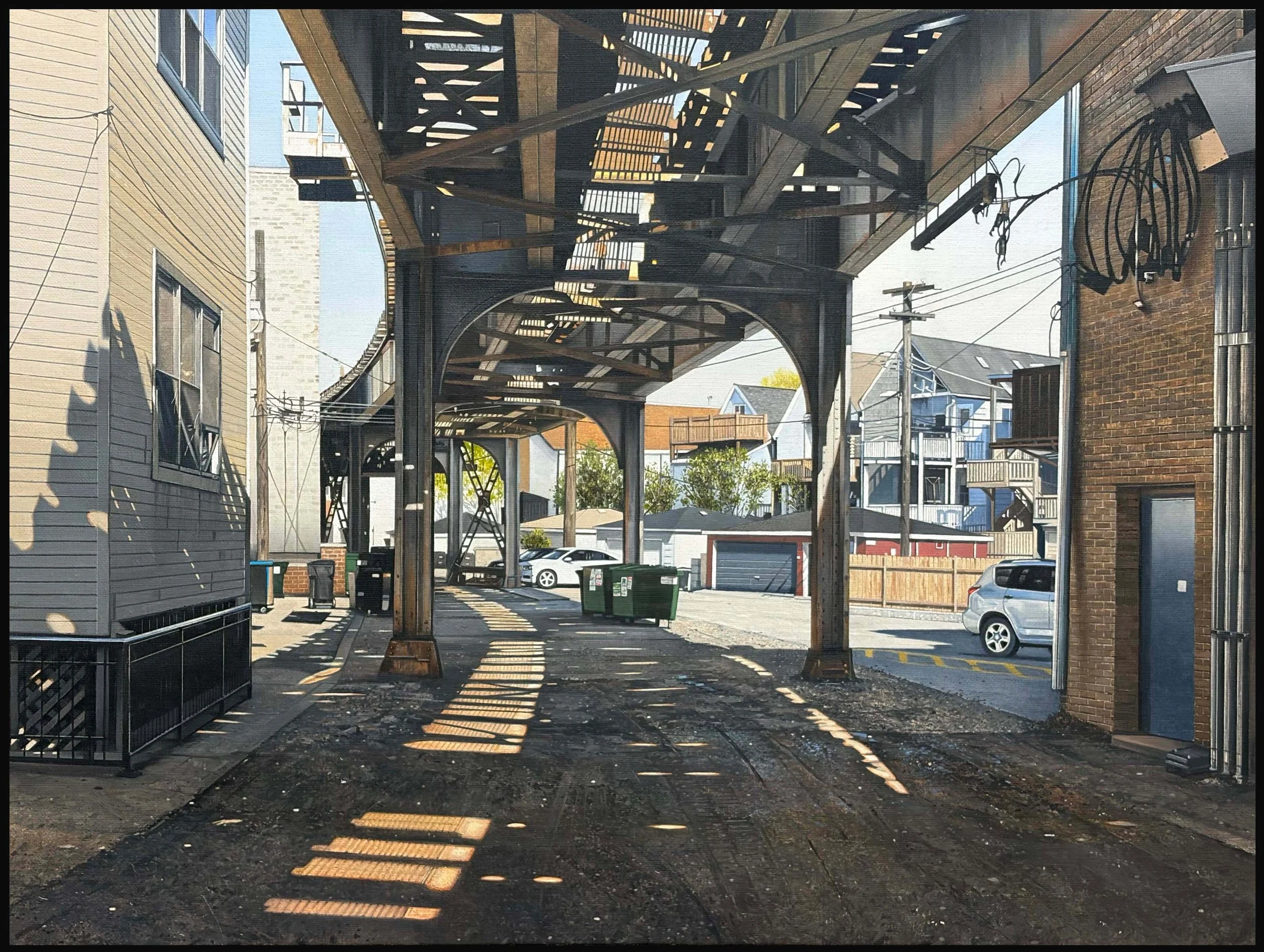 CTA Redline on the North Side, Chicago 2026,  18" x 24"  oil on canvas