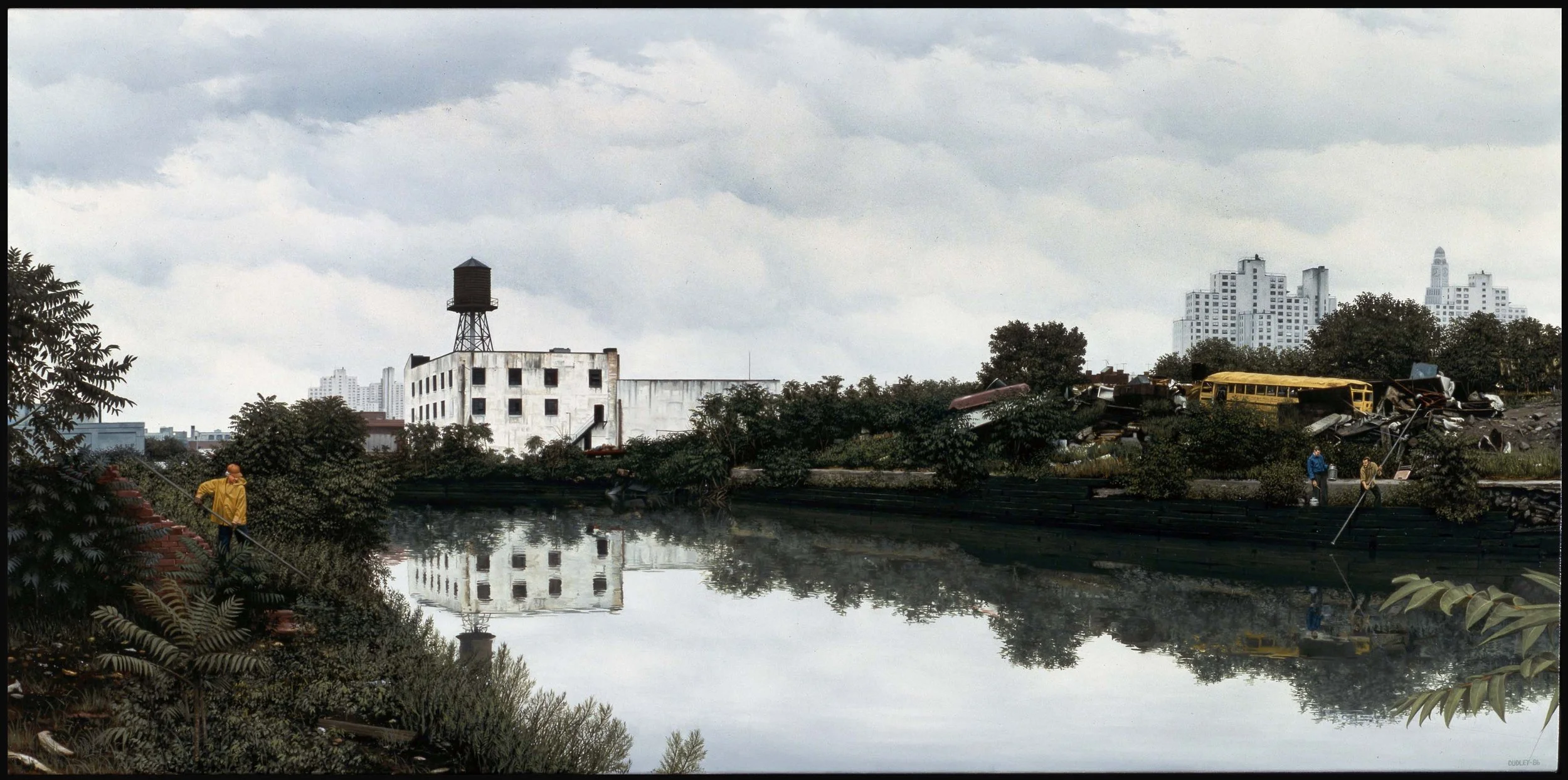 Gowanus Canal from 2nd St  1986, 28 1/2" x 58" oil on canvas