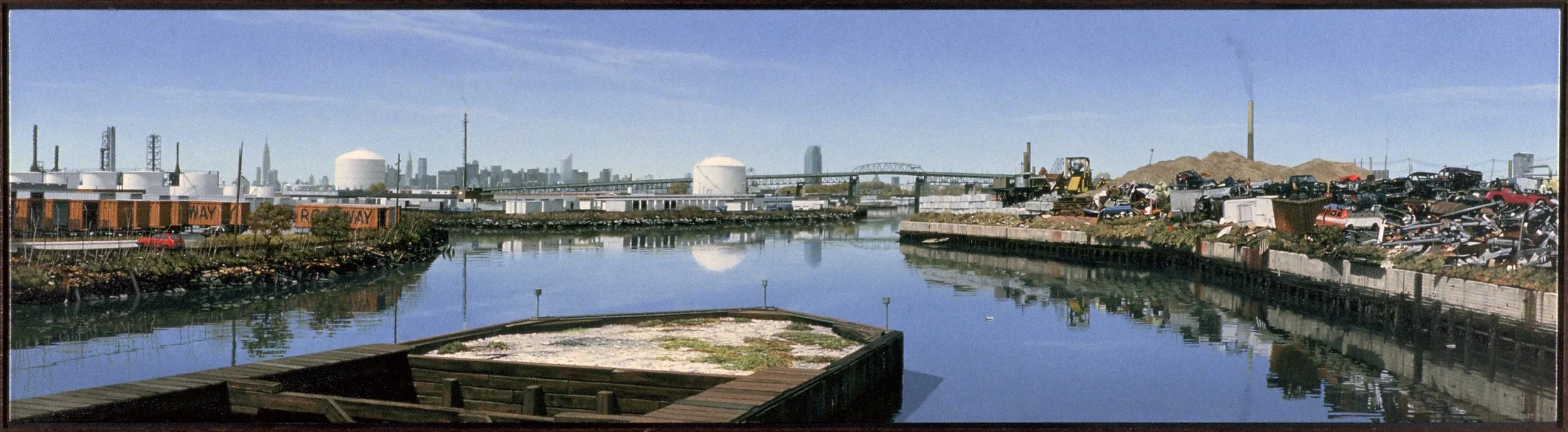 English Kills Creek from Grand St 1997, 16" x 60" oil on canvas