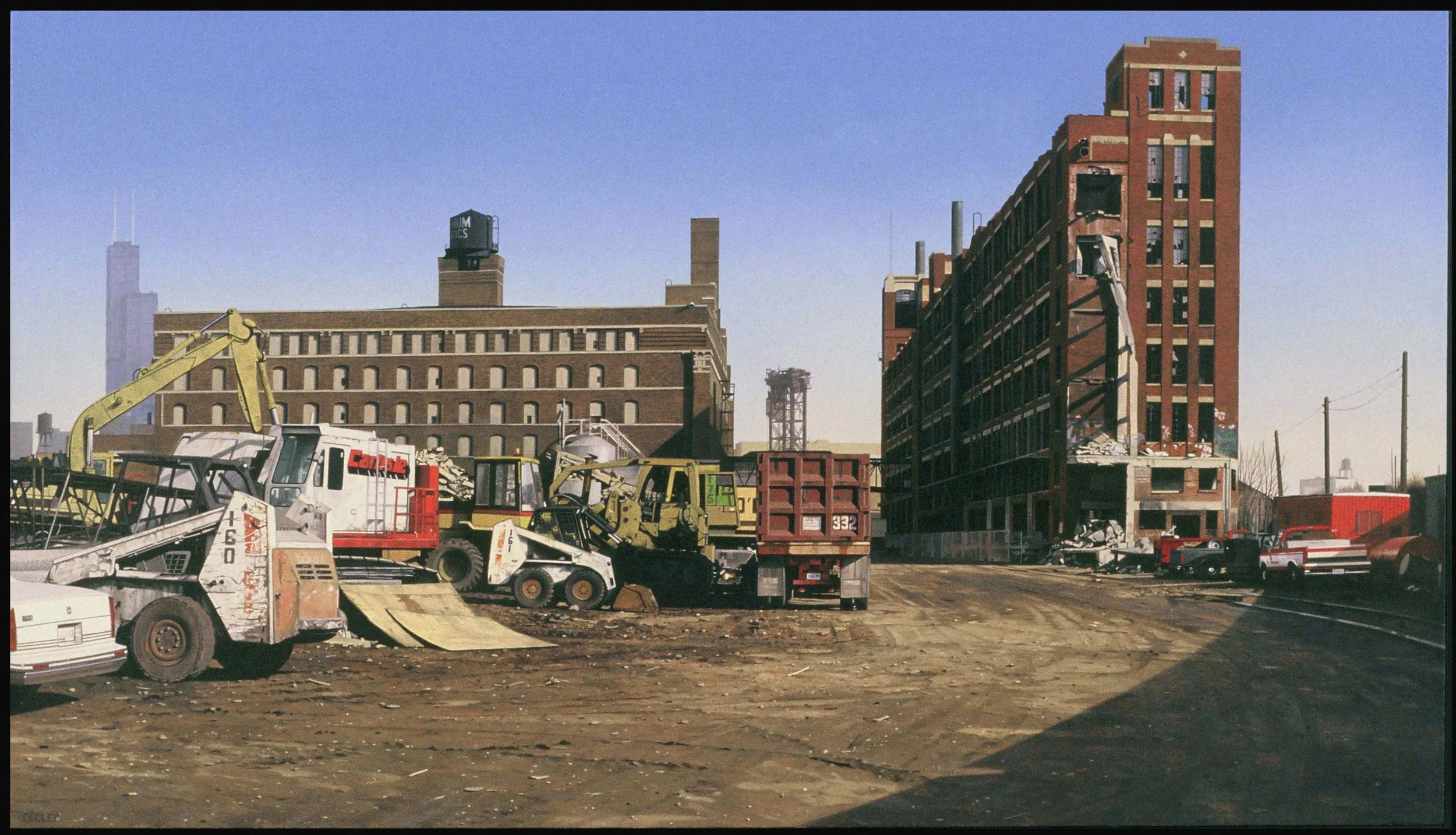 Ruined Building on South Canal, Chicago 2005,  21 1/2 x 37.5 oil on canvas