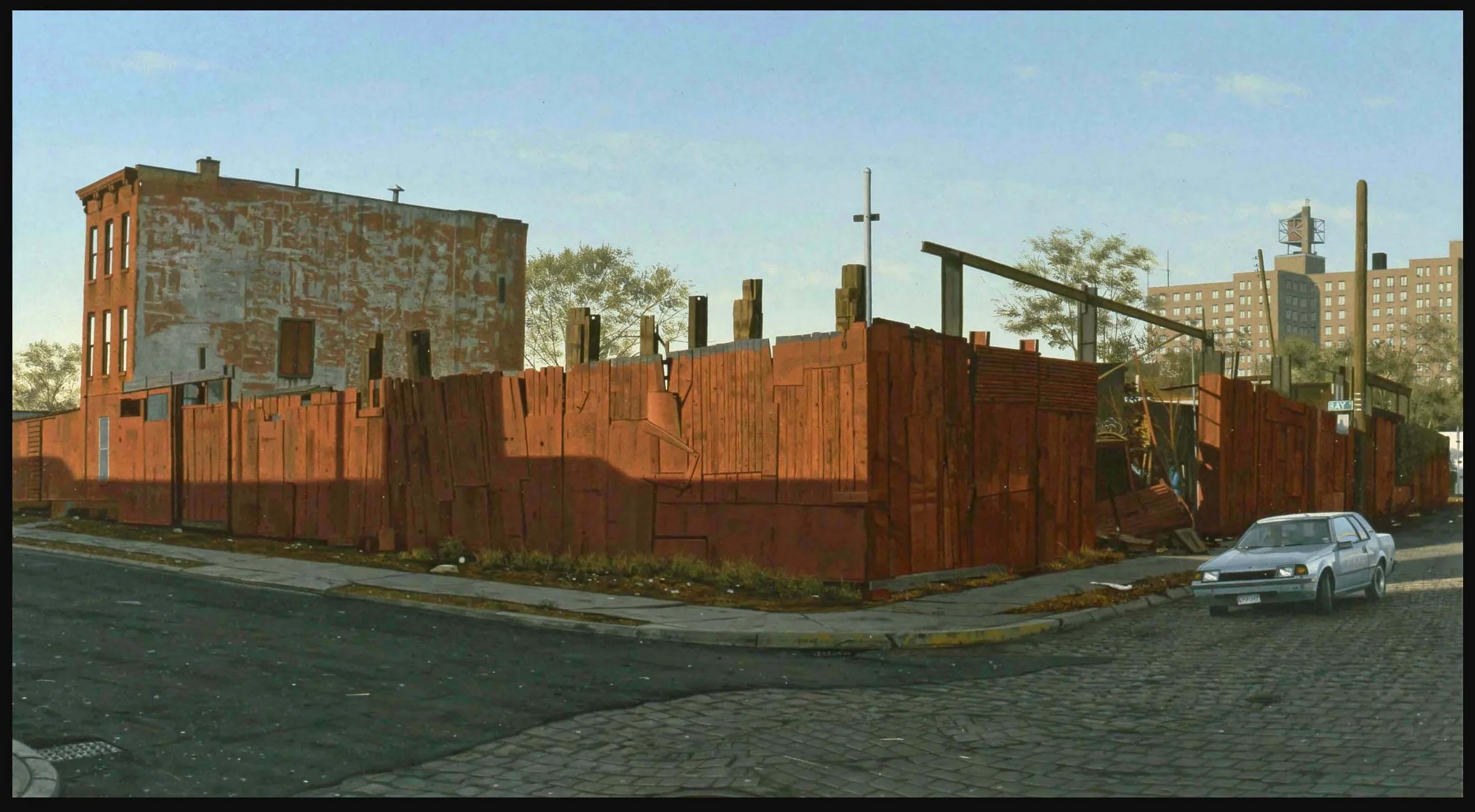 Coffey and Ostego, South Brooklyn  1992, 18" x 33" oil on canvas