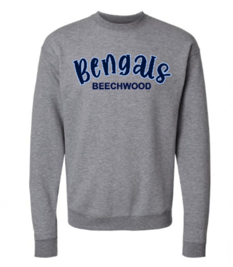 beechwood bengals arhced gray crew sweatshirt.png