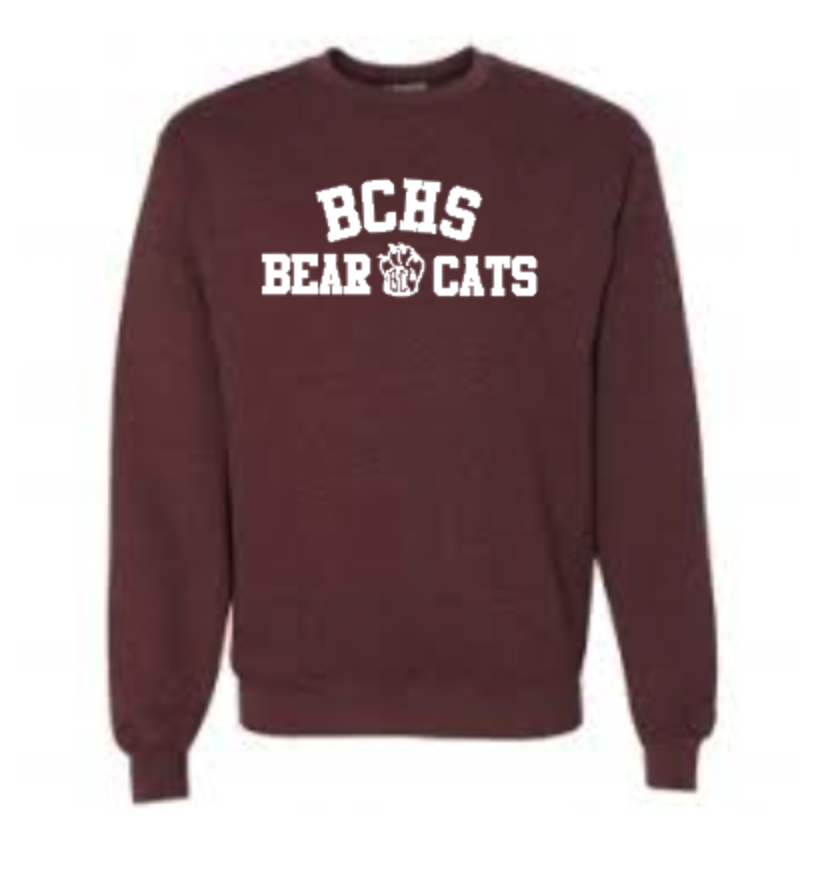 chs bearcats paw heatehr maroon crew sweatshirt.png