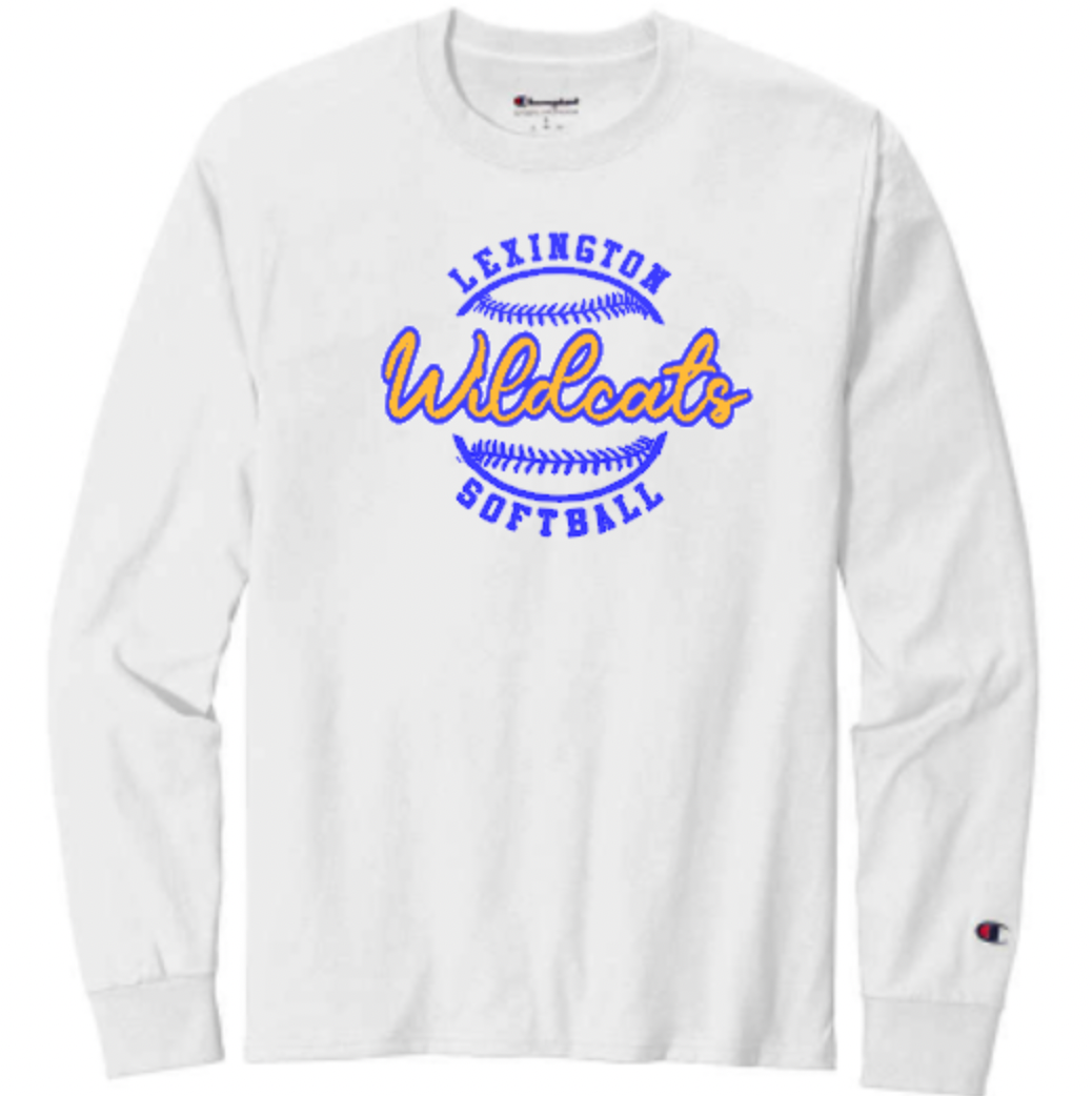 lex wildcats softball tee ls white.png