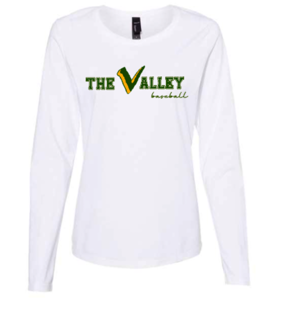 The Valley Baseballl Ladies LS white.png