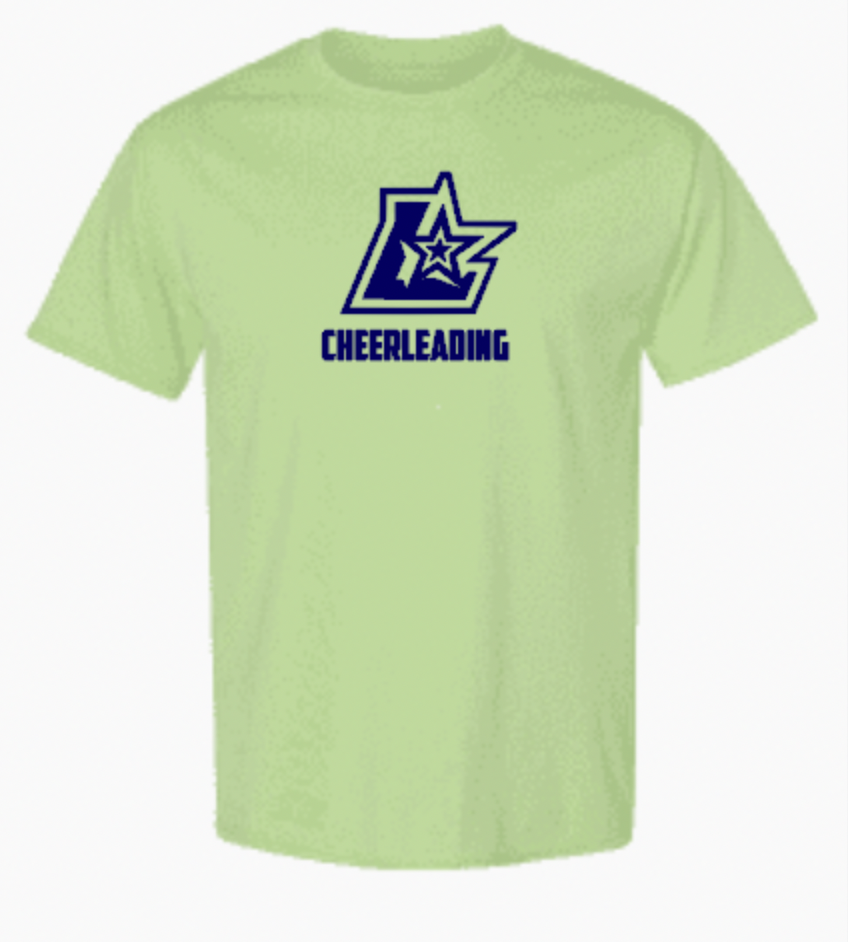 Lakeside Logo Cheerleading SS tee lime.png