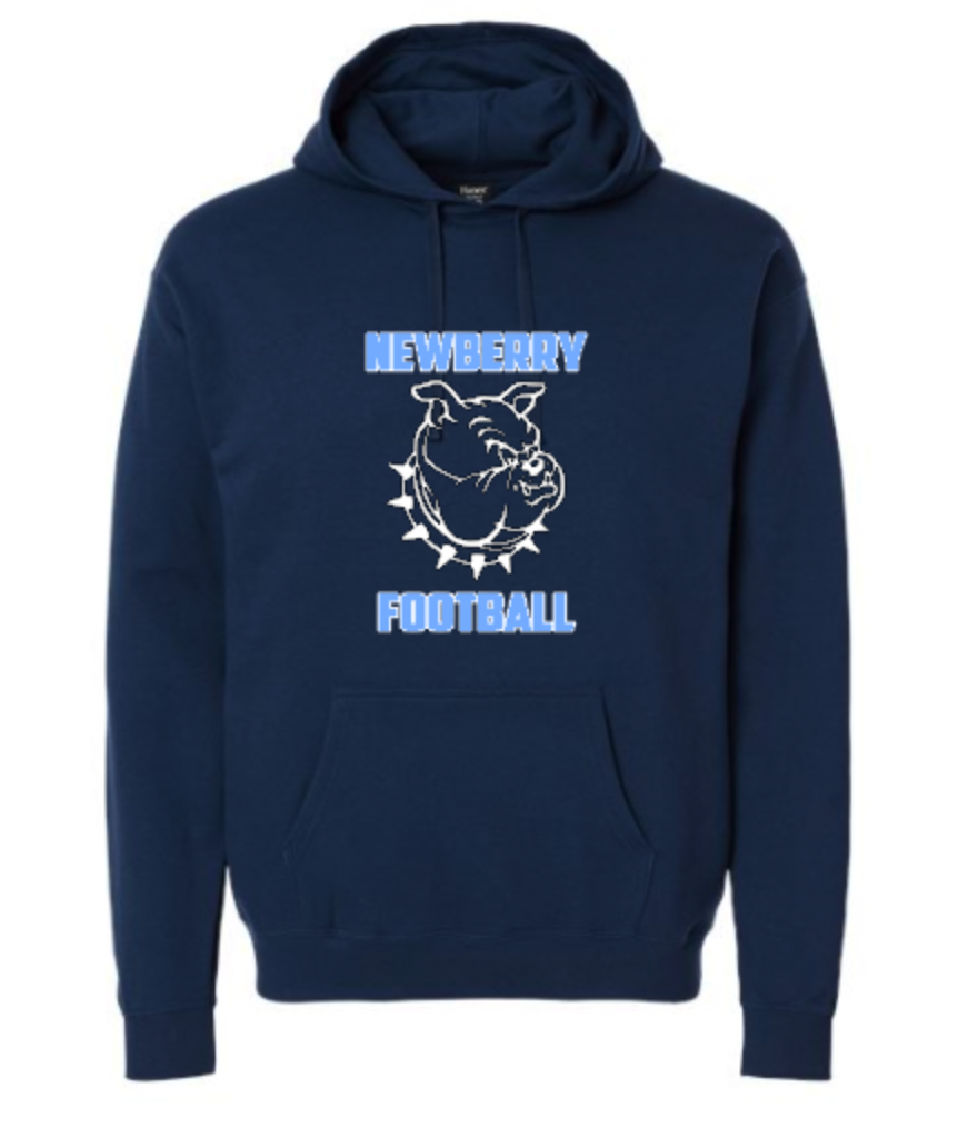 Newberry Bulldog Football Hoodie Navy.png