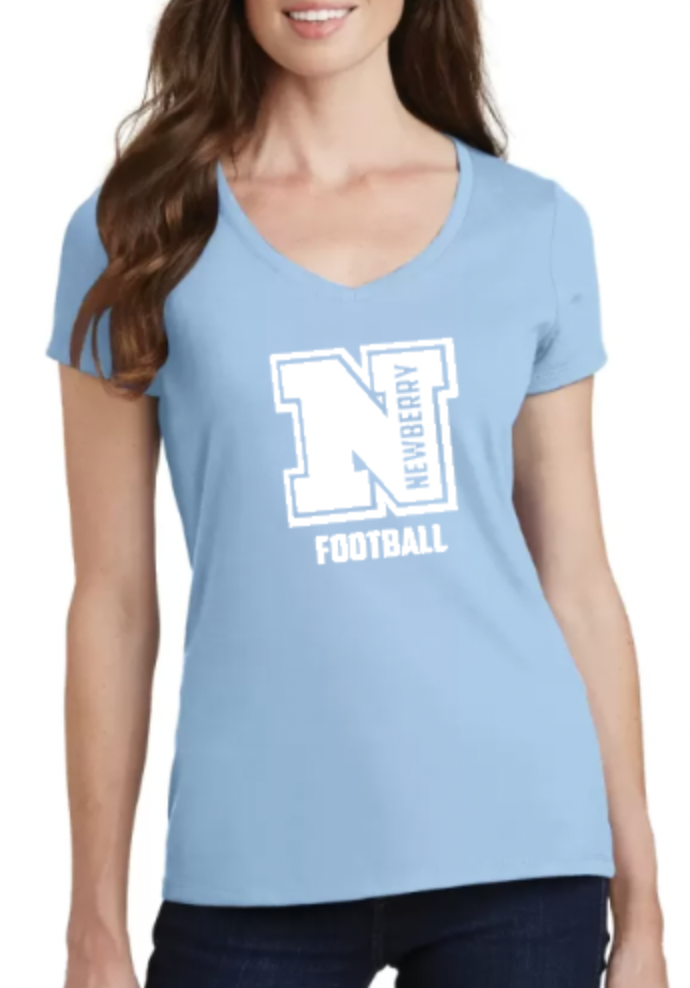 Newberry N Football SS Ladies v neck  Col Blue.png