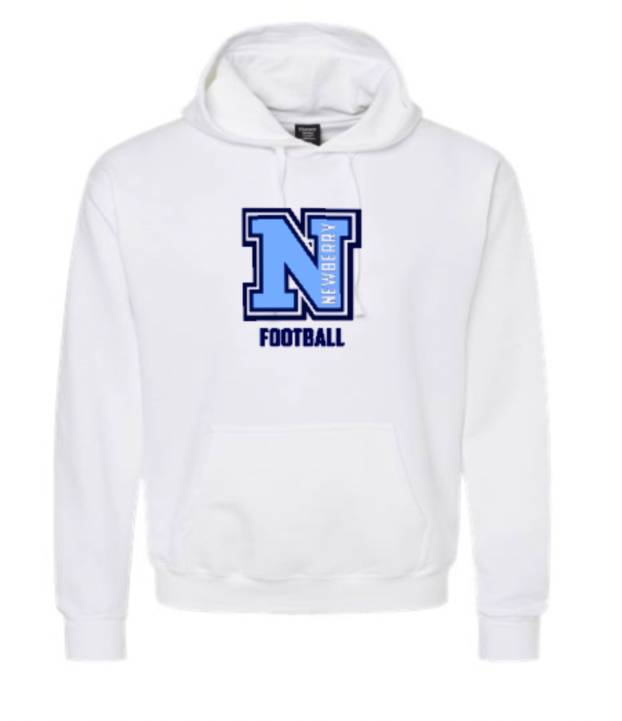 Newberry Logo Football Unisex Hoodie Sweat White.png