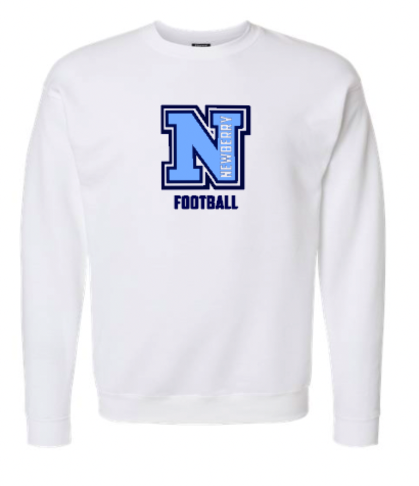 Newberry Logo Football Unisex Crew Sweat White.png