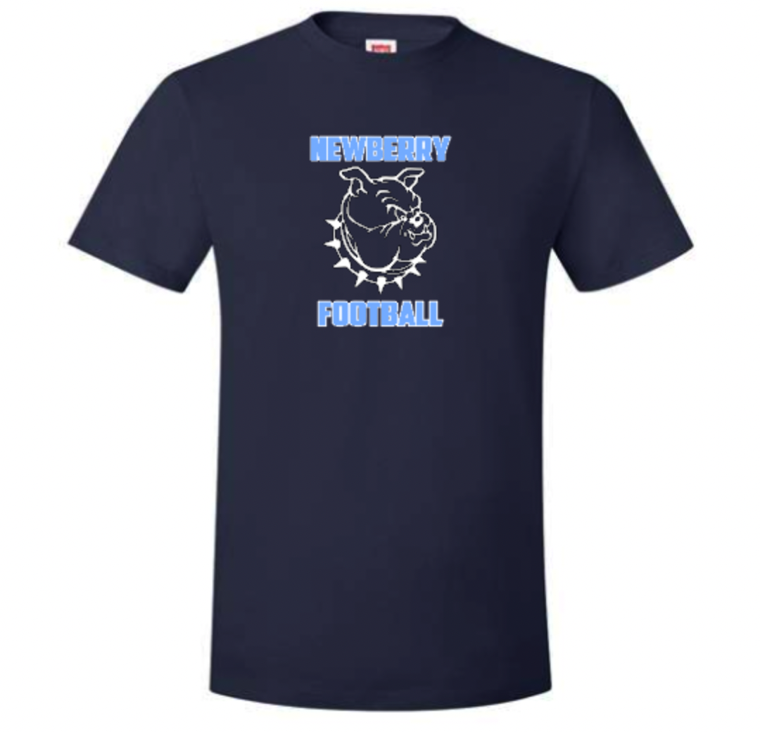 Newberry Bulldog Football SS Youth Unisex Navy.png