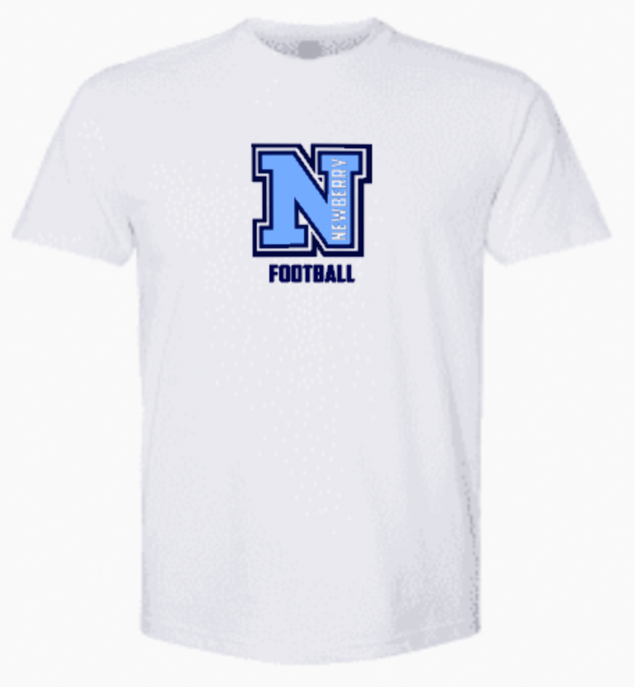 Newberry Logo Football Unisex SS White.png