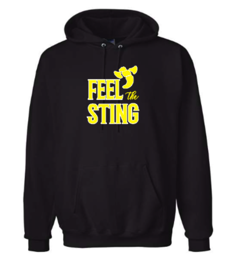 Feel The Sting Crew Hoodie Sweatshirt Black.png