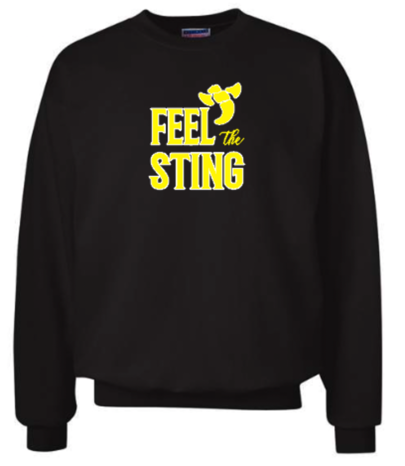 Feel The Sting Crew Sweatshirt Black.png