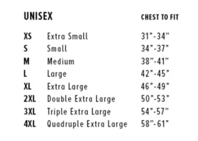 Bella CV3001 unisex jersey ss size chart .png